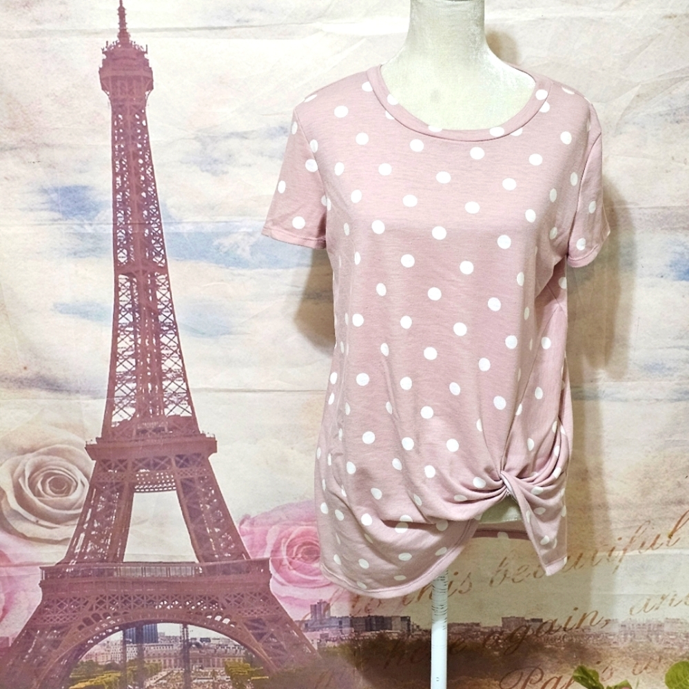 BOMBOM Pink Polka Dot Women's Top